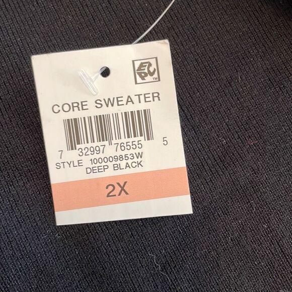 INC International Concepts Womens Black Lace Mesh Sleeve Sweater Size 1X - Picture 10 of 10